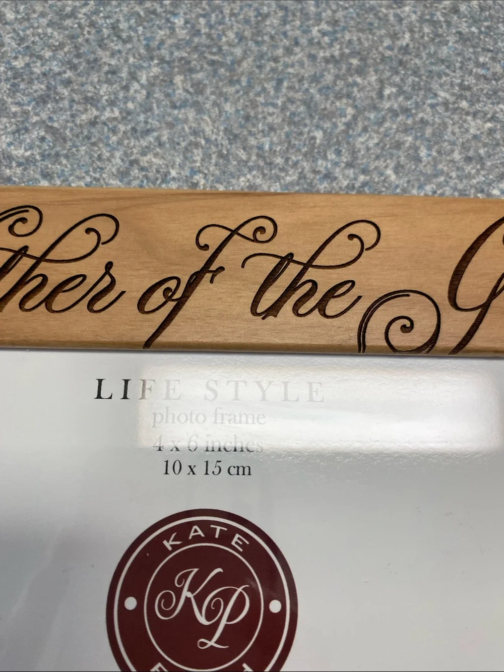 'Mother of the Groom' Wood Frame 4x6 by KATE POSH scroll work